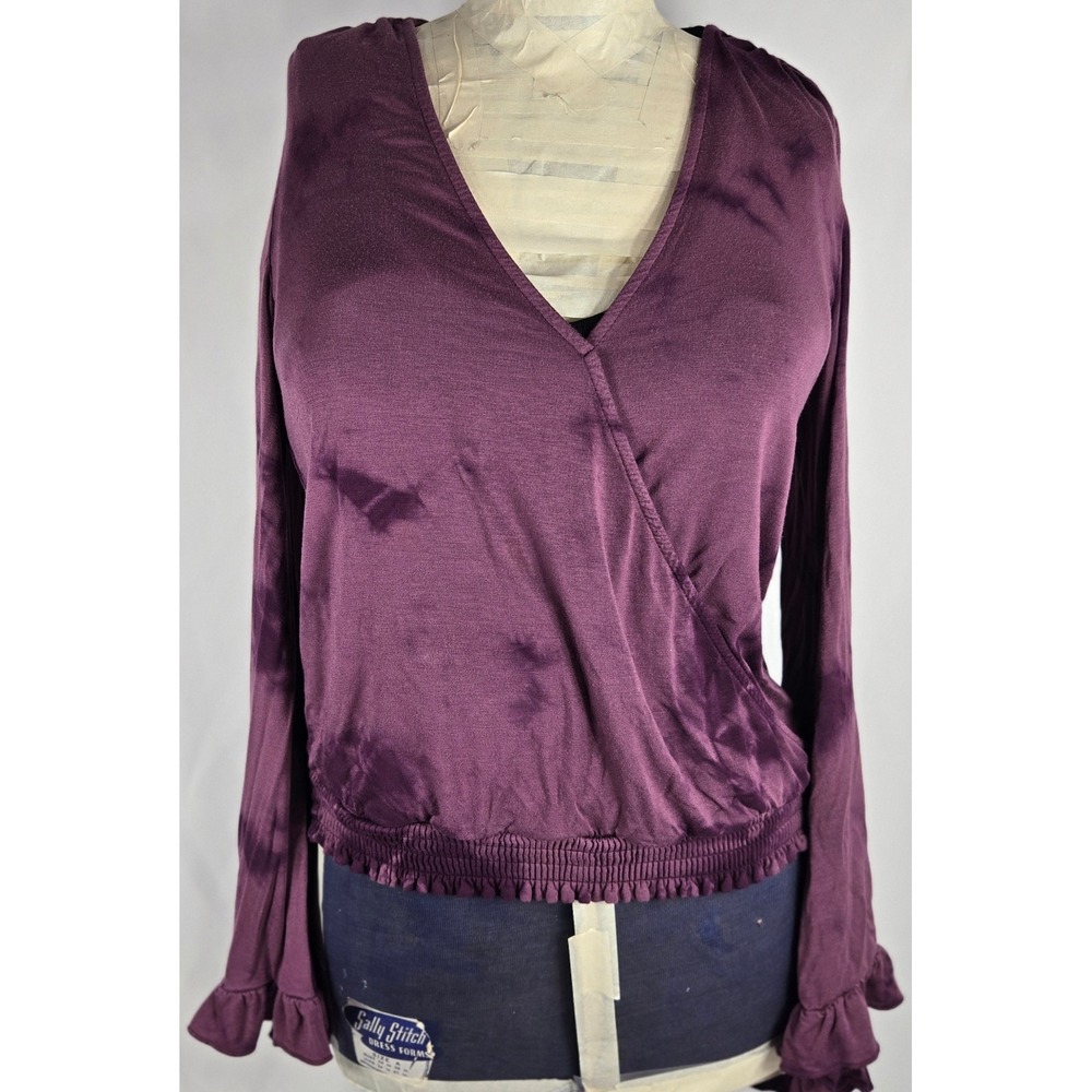 American Eagle Outfitters Tie Dye Wrap Top Bell Sleeve Blouse Soft & Sexy XS